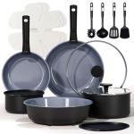 CAROTE 19PC Non-Stick Ceramic Cookware Set