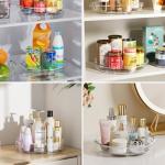 LAMU 3 Pack Lazy Susan Organizer Turntable for Cabinet, Pantry Organizers and Storage, Rotating Condiment Organizer for Kitchen, Table Top, Fridge, Countertop, Spice Organization, 9.25'' 10.6'' 12''