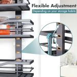 Eastherry Over The Door Pantry Organizer，9-Tier Over The Door Organizer with Adjustable Basket，Metal Hanging Pantry Organizers and Storage for Kitchen, Back of Door Seasoning Rack (Black)