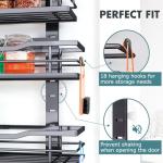 Eastherry Over The Door Pantry Organizer，9-Tier Over The Door Organizer with Adjustable Basket，Metal Hanging Pantry Organizers and Storage for Kitchen, Back of Door Seasoning Rack (Black)