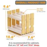 SpaceAid Bamboo Pull Out Spice Rack Organizer for Cabinet, Heavy Duty Slide Out Seasoning Kitchen Pantry Sliding Vertical Organization, 7.6" Wide, 3 Drawers(2" Wide), 2-Tier, Natural