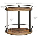YATINEY Lazy Susan Organizer, Rotating Spice Rack, 2 Tier Spice Turntable Organizer, Industrial Turntable Spice Holder, for Kitchen Countertop and Cabinet, Compact and Versatile, Rustic Brown SR22BR