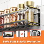 Bunoxea Spice Rack Wall Mounted 4 Pack,Space-Saving Spice Organizer for Spice Jars and Seasonings,Screw or Adhesive Hanging Spice Rack Organizer for Your Kitchen Cabinet,Pantry Door,11.41x2.75x2.75in