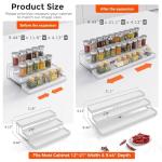 INVOCOO Expandable Spice Rack Organizer for Cabinet - 3 Tier Adjustable Cabinet Spice Organizer Easy Visibility - Spice Organizer for Cabinet Countertop Cupboard Pantry Organization (White)