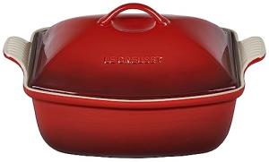 Le Creuset Heritage Stoneware Deep Baker with Lid, 4.5 qt., Cerise