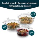 Libbey Baker's Basics 3-Piece Glass Casserole Dishes with Glass Covers, Stackable Casserole Dishes for Oven, Microwave, Refrigerator, Versatile Baking Dish Set