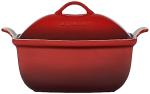 Le Creuset Heritage Stoneware Deep Baker with Lid, 4.5 qt., Cerise