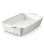 DOWAN Casserole Dish, 9x13 Ceramic Baking Dish, Large Lasagna Pan Deep for Oven, 4.2 Quarts Baking Pan with Handles, Oven Safe and Durable Bakeware for Lasagna, Home Decor, Wedding Gift, Soft White