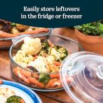 Libbey Baker's Basics 3-Piece Glass Casserole Dishes with Glass Covers, Stackable Casserole Dishes for Oven, Microwave, Refrigerator, Versatile Baking Dish Set