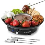 Nostalgia Electric Fondue Party Set – 10 oz Melting Pot, 4 Roasting Forks, & Detachable Serving Tray – Melted Cheese, Chocolate, or Dessert – Perfect for Gifts, Parties, Date Night – Black