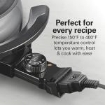 Hamilton Beach 12 Cup Electric Fondue Pot Set with Temperature Control, 6-Color Coded Forks, for Cheese, Chocolate, Hot Oil, Broth, 3 Quart PFAS-Free Nonstick Interior, Gray (86202)