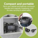 Hamilton Beach 12 Cup Electric Fondue Pot Set with Temperature Control, 6-Color Coded Forks, for Cheese, Chocolate, Hot Oil, Broth, 3 Quart PFAS-Free Nonstick Interior, Gray (86202)