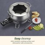 Cuisinart Fondue Pot Set, 3-Quart Stainless Steel Electric Fondue Pot for Chocolate, Cheese, Broth, and Oil, Includes 8 Forks, Temperature Control, Nonstick Interior, Dishwasher Safe, CFO-3SSNAS