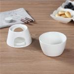 Sizikato Pure White Porcelain Chocolate Fondue Set, 10 Oz, Set of 2