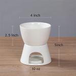 Sizikato Pure White Porcelain Chocolate Fondue Set, 10 Oz, Set of 2