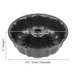 Novery 9.5" Non-stick Cake Pan, Heavy Duty Carbon Steel Fluted Tube Round Baking Pan,Buntz Pound Cake Pan Mold,Tube Bakeware,Baking Mold for Jello,Gelatin,Chocoflan,Flan