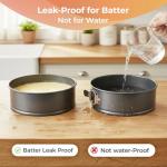 RFAQK 100pcs Cake Pan Sets for Baking + Cake Decorating Supplies: 3 Non-Stick Springform Pans Set (4, 7, 9 inches), Icing Tips, Cake Leveler – Multi-functional Leak-Proof CheeseCake Pan & eBook