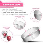 EWFEN 8 Inch Cake Pan Set of 2, Stainless Steel Round Layer Cake Baking Pans Tins, Non-Toxic & Healthy, Leak-proof & Easy Clean & Dishwasher Safe