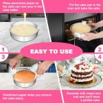 EWFEN 8 Inch Cake Pan Set of 2, Stainless Steel Round Layer Cake Baking Pans Tins, Non-Toxic & Healthy, Leak-proof & Easy Clean & Dishwasher Safe