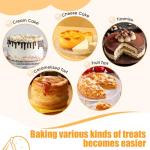 tutikuki 8" Round Cake Pan, 3PCS Nonstick Cake Pans with 100 PCS Parchment Paper, Carbon Steel Cake Baking Pans with Handle, Dishwasher Safe