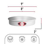 Fat Daddio's Anodized Aluminum Round Cake Pans, 2 Piece Set, 8 x 2 Inch