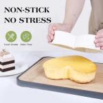 AOTASO Silicone Heart Shaped Cake Pans 10 Inch Large Heart Cake Pan Nonstick Silicone Heart Molds for Baking (2 Pcs Set, Cream)