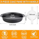 Gymdin 8 Inch Cake Pan - 3PCS Carbon Steel Round Cake Pans with 100 Pieces Parchment Paper, Non-stick & Easy Demolding, Non-toxic & Healthy