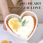 AOTASO Silicone Heart Shaped Cake Pans 10 Inch Large Heart Cake Pan Nonstick Silicone Heart Molds for Baking (2 Pcs Set, Cream)