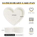 AOTASO Silicone Heart Shaped Cake Pans 10 Inch Large Heart Cake Pan Nonstick Silicone Heart Molds for Baking (2 Pcs Set, Cream)