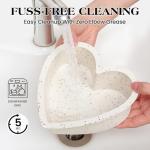 AOTASO Silicone Heart Shaped Cake Pans 10 Inch Large Heart Cake Pan Nonstick Silicone Heart Molds for Baking (2 Pcs Set, Cream)