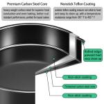 8 Inch Cake Pan, Nonstick 4 Pack Round Cake Pans with 100PCS Pre-cut Parchment Paper for Birthday Christmas, Durable Circle Cake Pan Sets with Handle for Baking Multi-Layer Cakes, Dishwasher Safe