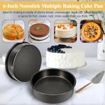 AWTBDP 6 Inch Cake Pans Set of 3, Smash Cake Pans with 100PCS Parchment Paper for Layer Cakes, No-Stick Round Cake Pan Sets for Baking, Durable Baking Pan Set for Christmas Birthday, Dishwasher Safe