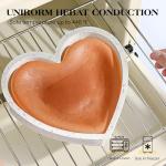 AOTASO Silicone Heart Shaped Cake Pans 10 Inch Large Heart Cake Pan Nonstick Silicone Heart Molds for Baking (2 Pcs Set, Cream)