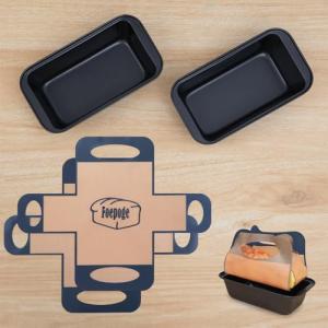 Foepoge Loaf Pan with Liners Set: 2-Pack Nonstick 9 x 5 Inch Bread Pan and Loaf Liners for Homemade Oven Baking - Rectangular Baking Tray for Kitchen Home Baker Make Sourdough Banana Sandwich Bread