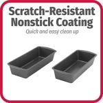 GoodCook Set of 2 Extra Large 13" x 5" Nonstick Steel Bread Loaf Pans, Gray - Set of Two Loaf Pans, Even Heat Distribution, Scratch-Resistant Nonstick Coating, Durable Construction, Easy to Clean