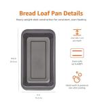 Amazon Basics Rectangular Nonstick Bread Loaf Pan for Baking Meatloaf with Even Heat Distribution, 9.5 x 5 Inch, Gray, Set of 2
