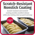 GoodCook Nonstick Loaf Pan Heavy-Duty Steel Bakeware with Easy-Clean Non-Stick Coating, Oven & Dishwasher Safe Pan for Meatloaf Breads Cakes Brownies Lasagnas Casseroles & More, 9 x 5-Inch, Gray