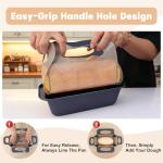 Foepoge Loaf Pan with Liners Set: 2-Pack Nonstick 9 x 5 Inch Bread Pan and Loaf Liners for Homemade Oven Baking - Rectangular Baking Tray for Kitchen Home Baker Make Sourdough Banana Sandwich Bread