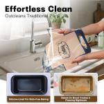 Foepoge Loaf Pan with Liners Set: 2-Pack Nonstick 9 x 5 Inch Bread Pan and Loaf Liners for Homemade Oven Baking - Rectangular Baking Tray for Kitchen Home Baker Make Sourdough Banana Sandwich Bread