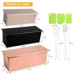 YURTKUMAS 3 Pack Set Pullman Loaf Pan with Lids, 2.2 lb & 1 lb & 0.8 lb Dough Capacity,Non-Stick Sandwich Bread Loaf Pan for Homemade Baking Bread