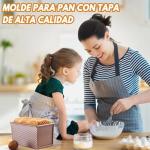 YURTKUMAS 3 Pack Set Pullman Loaf Pan with Lids, 2.2 lb & 1 lb & 0.8 lb Dough Capacity,Non-Stick Sandwich Bread Loaf Pan for Homemade Baking Bread