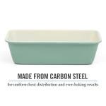 Martha Stewart Gallen 9-Inch Nonstick Carbon Steel Loaf Pan – Teal, Durable Bakeware for Even Baking and Easy Release