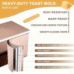 YURTKUMAS 3 Pack Set Pullman Loaf Pan with Lids, 2.2 lb & 1 lb & 0.8 lb Dough Capacity,Non-Stick Sandwich Bread Loaf Pan for Homemade Baking Bread