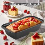 Novery 2PCS Nonstick Bread Pan - 8” x 4” Carbon Steel Loaf Baking Pans, Dishes，Rectangle Baking Supplies for Homemade Bread, Meatloaf, Cakes, Sourdough, Brownies, and Lasagnas