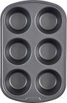 GoodCook Everyday Nonstick Steel Jumbo Texas Muffin Pan, 6-cup, Gray