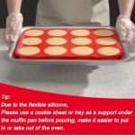 Redfly 2 Pack Silicone Muffin Pan & Cupcake Pans for Baking - 12 Cup Regular Size BPA Free Egg Bites Molds