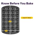 Wilton Gold Non-Stick 24-cup Muffin Pan, Cold-Rolled Steel Bakeware, Made without PFAs, 16 x 10 x 1 in., Packaging may Vary
