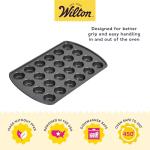 Wilton Gold Non-Stick 24-cup Muffin Pan, Cold-Rolled Steel Bakeware, Made without PFAs, 16 x 10 x 1 in., Packaging may Vary