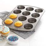 GoodCook Everyday Nonstick Steel Muffin Pan, 12 cup, Gray