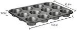 Amazon Basics Nonstick Muffin Pan, Set of 2, Sturdy, Oven Safe, Bakes Evenly, Easy to Clean, 12 Cups, Gray, 13.9x10.55x1.22"